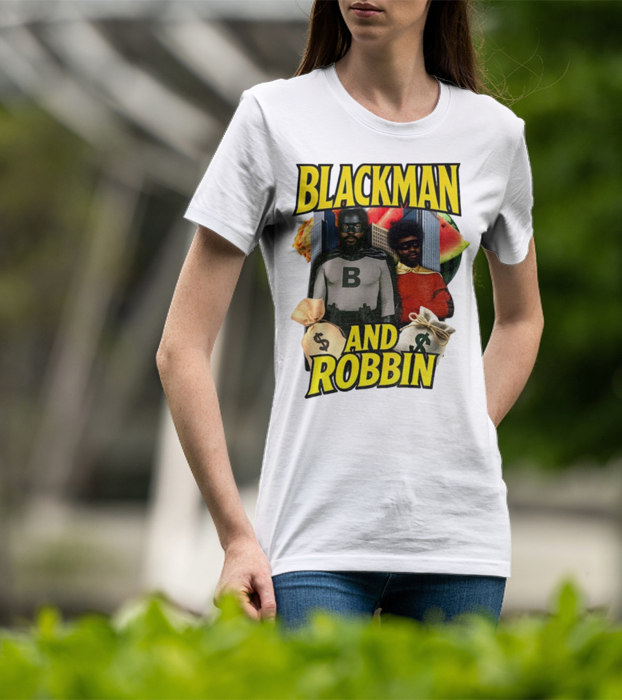 Blackman And Robbin Urban Twist Iconic Duo Bold Parody T-Shirt