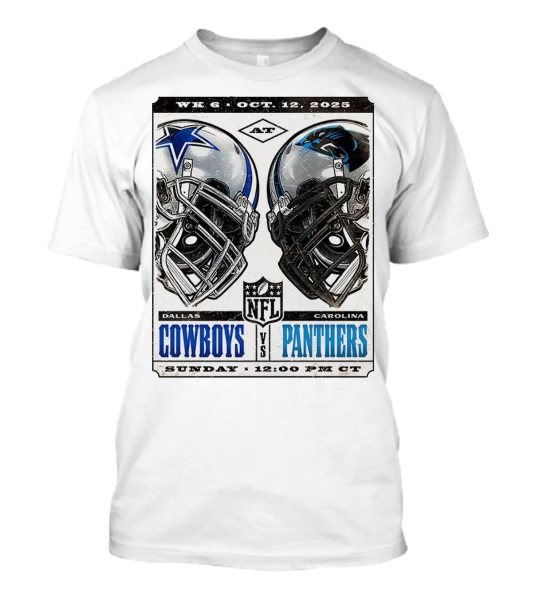 WK 6 Oct 12 2025 Dallas Cowboys Vs Carolina Panthers NFL Sunday 12:00 PM CT T-Shirt