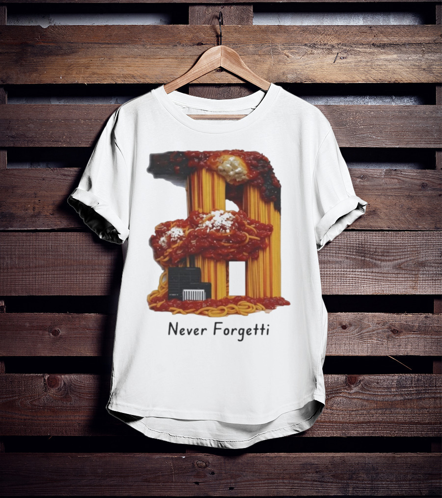 Never Forgetti Spaghetti 9/11 Memory Loss Awareness T-Shirt