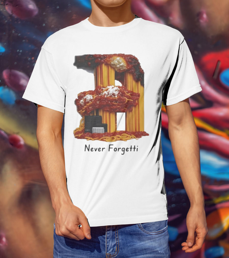 Never Forgetti Spaghetti 9/11 Memory Loss Awareness T-Shirt