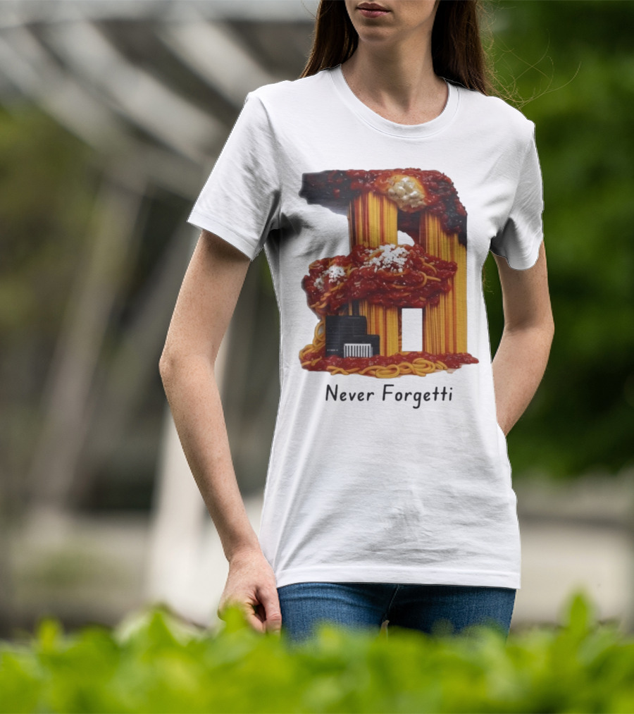 Never Forgetti Spaghetti 9/11 Memory Loss Awareness T-Shirt