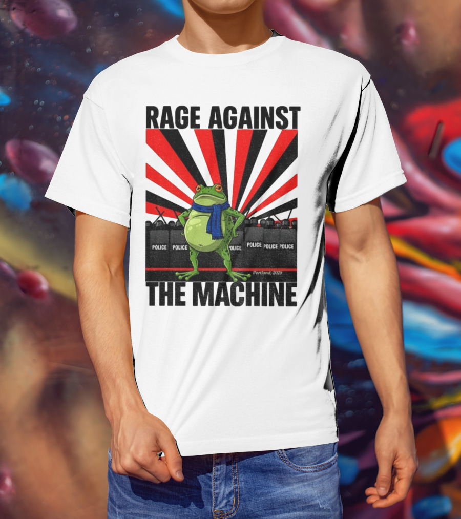 Rage Against The Machine Portland Frog Police 2025 Anti Trump Vintage T-Shirt