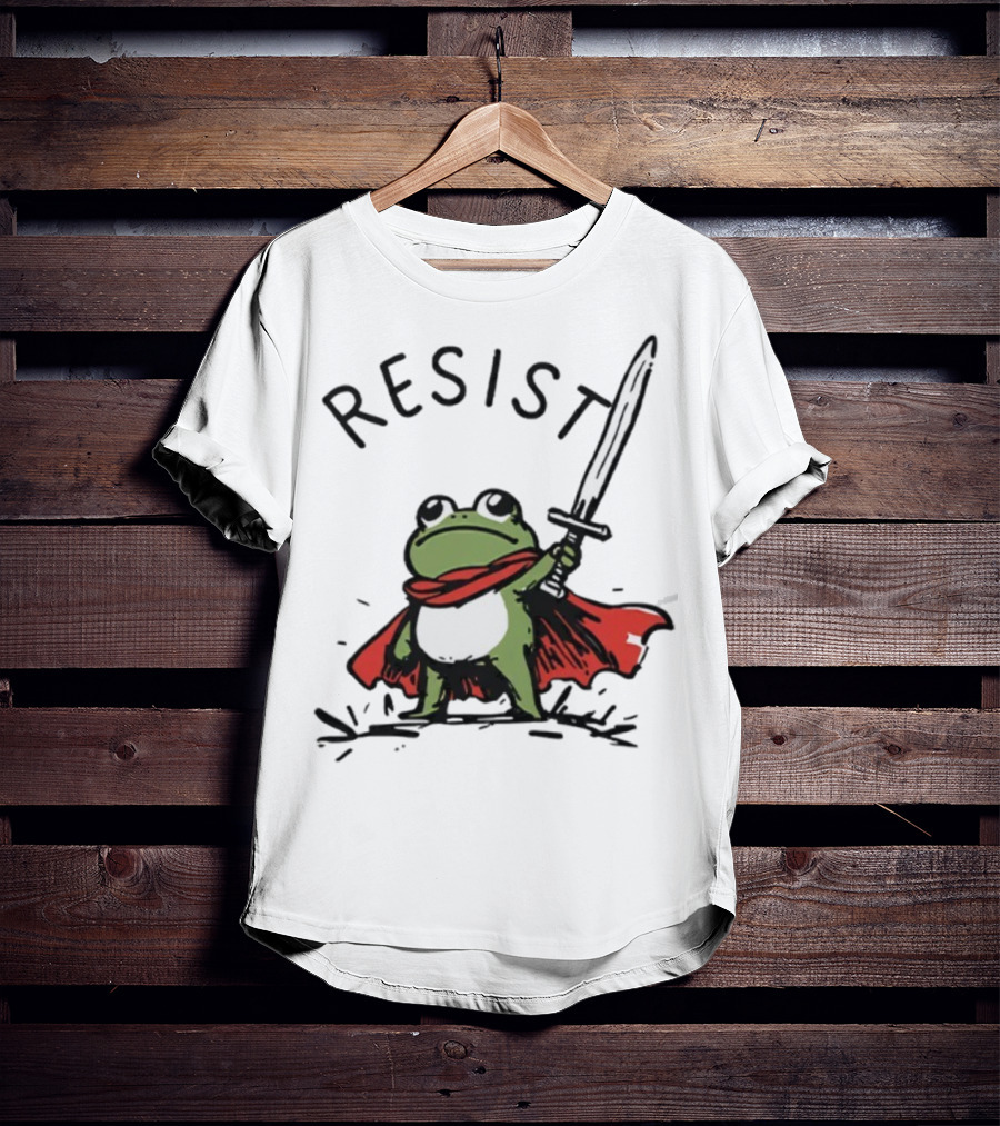 Portland Frog Resist Sword Cape T-Shirt