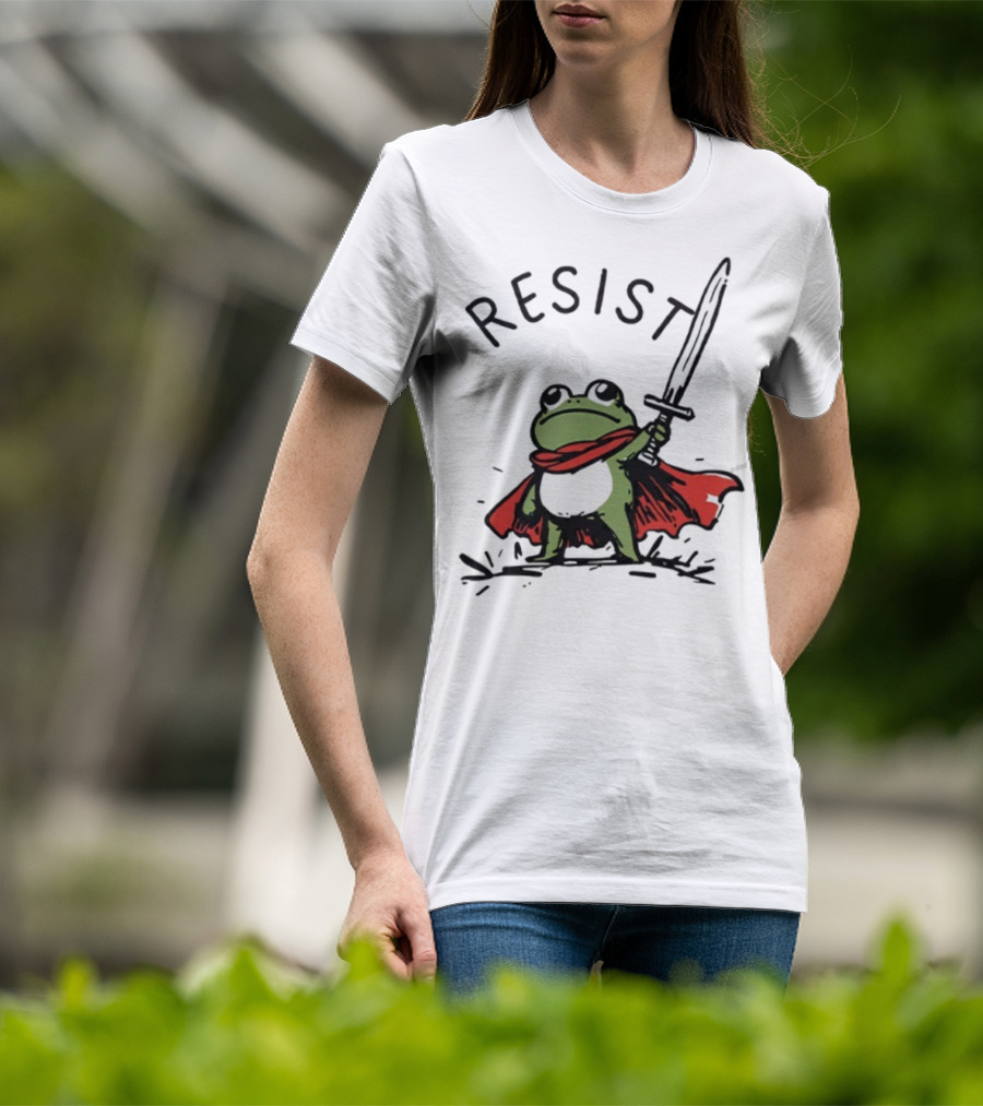 Portland Frog Resist Sword Cape T-Shirt