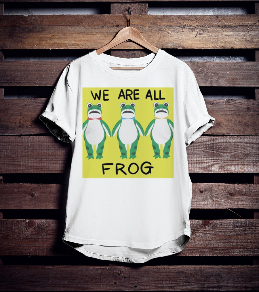 Portland Frog We Are All Frog Trio Colorful Cartoon Style T-Shirt