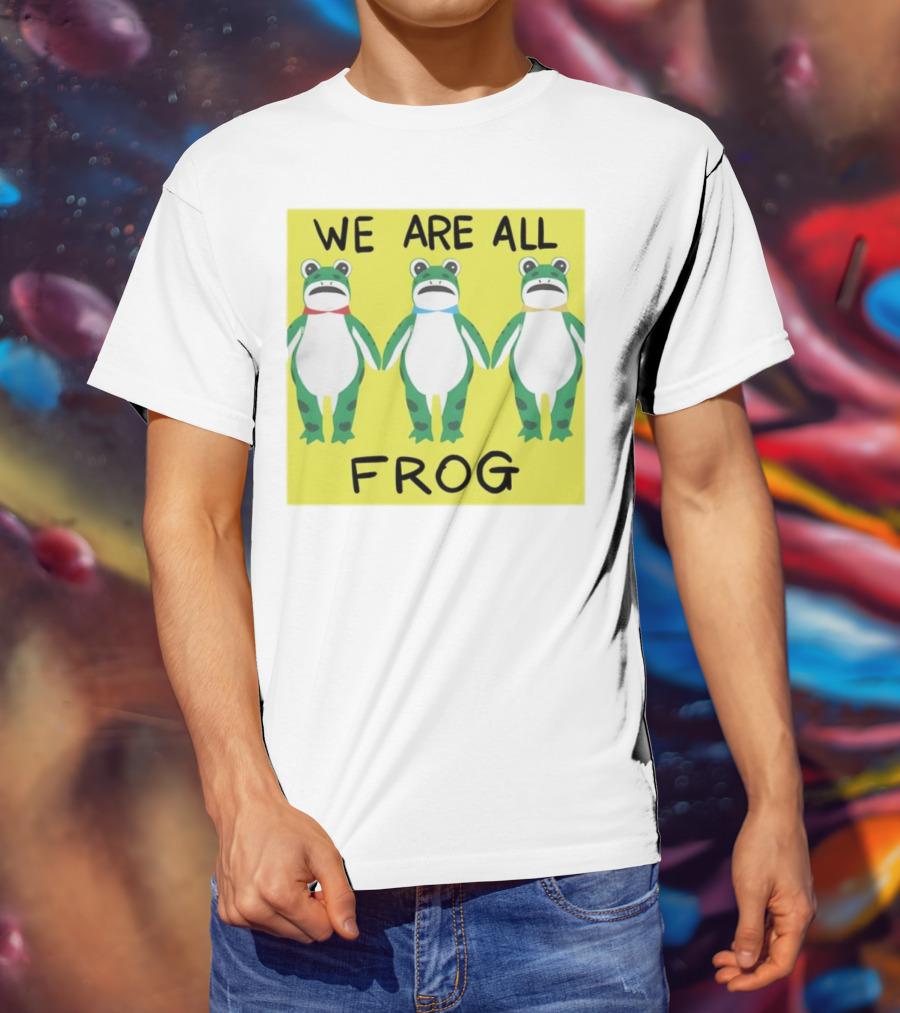 Portland Frog We Are All Frog Trio Colorful Cartoon Style T-Shirt