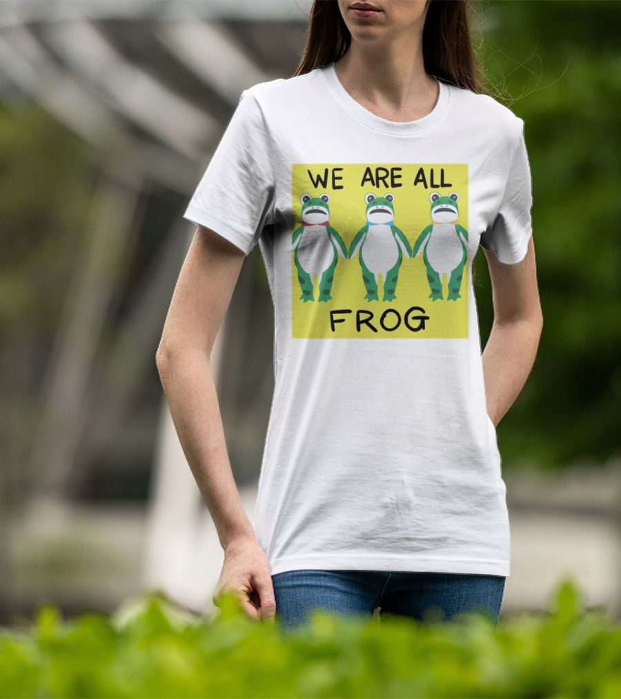Portland Frog We Are All Frog Trio Colorful Cartoon Style T-Shirt