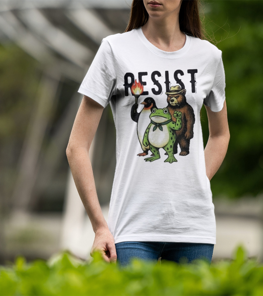 Resist Portland Frog Penguin Bear Abolish Ice T-Shirt