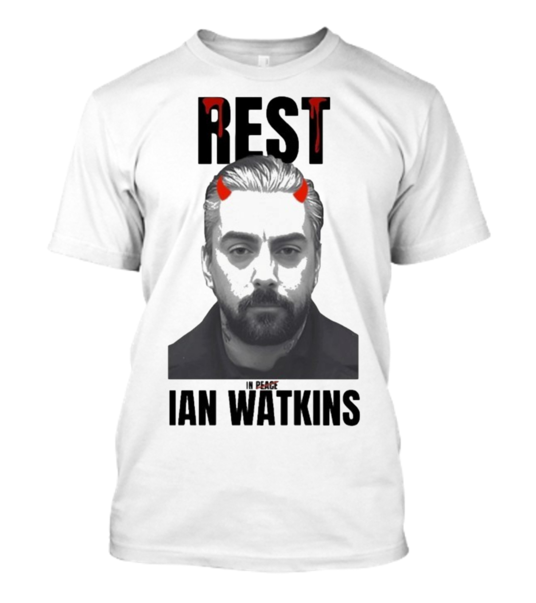 Rest In Peace Ian Watkins Devil Horns Image T-Shirt