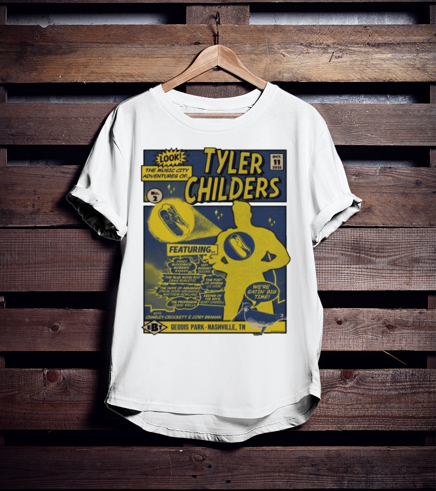 Tyler Childers The Music City Adventures Featuring Charley Crockett Cory Branan GEODIS Park Nashville TN Oct 11 2025 T-Shirt