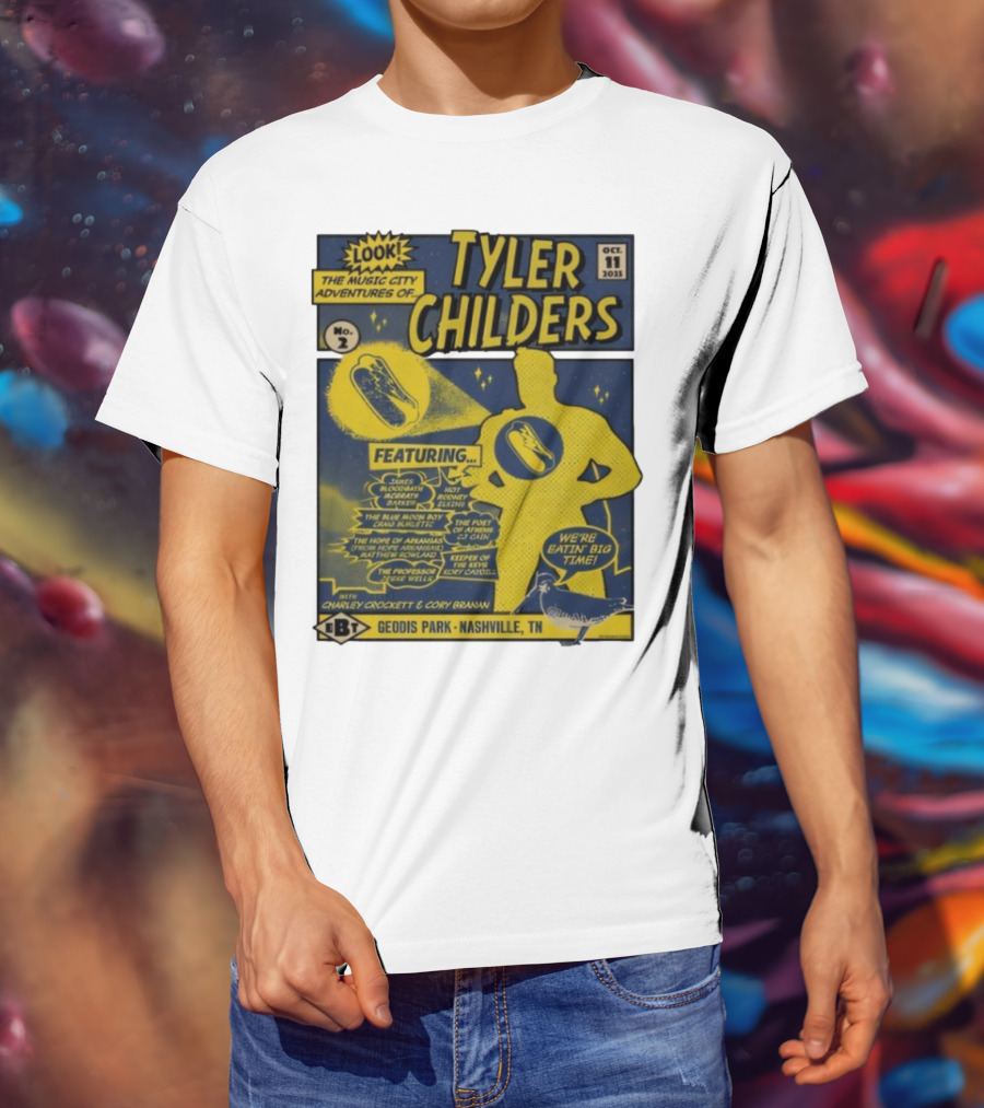 Tyler Childers The Music City Adventures Featuring Charley Crockett Cory Branan GEODIS Park Nashville TN Oct 11 2025 T-Shirt