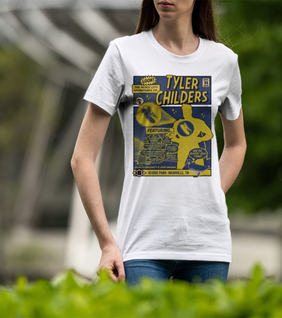 Tyler Childers The Music City Adventures Featuring Charley Crockett Cory Branan GEODIS Park Nashville TN Oct 11 2025 T-Shirt