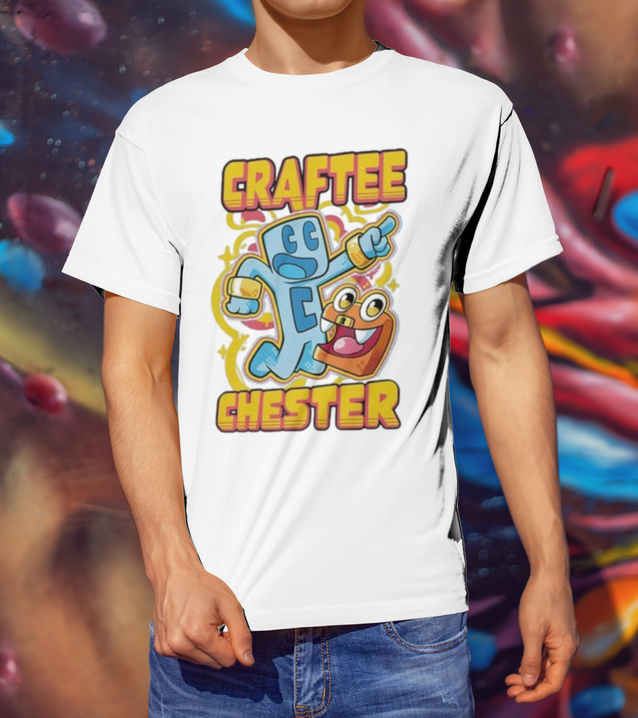 Craftee Chester Cartoon Characters Adventure T-Shirt