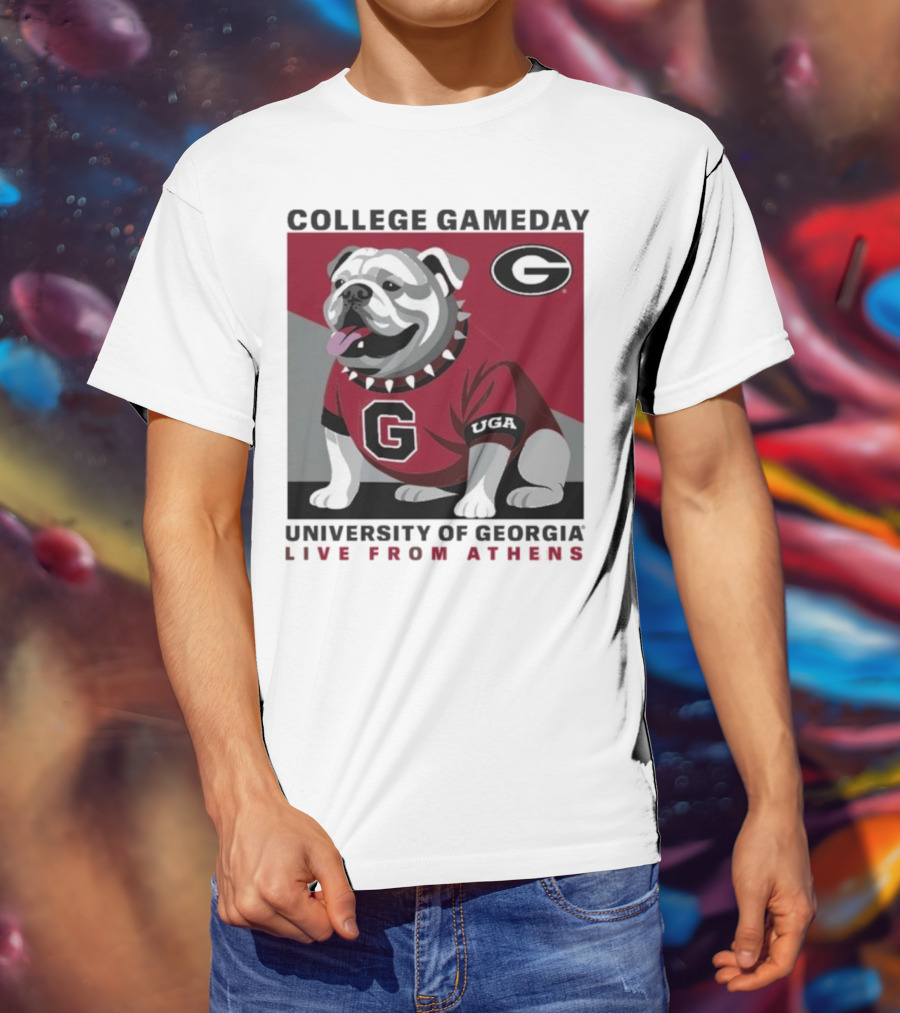 Georgia Bulldogs College Gameday University Of Georgia Live From Athens UGA 2025 T-Shirt