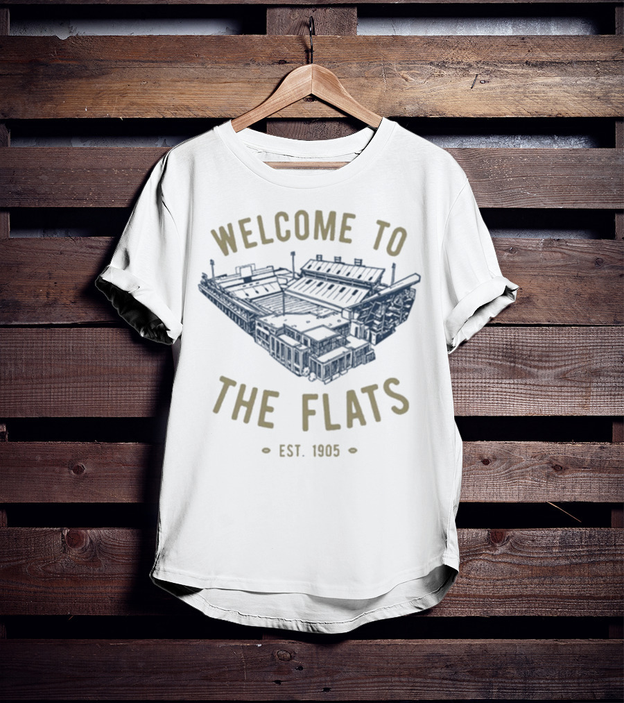 Georgia Tech Yellow Jackets Welcome To The Flats Est 1905 Stadium Blueprint T-Shirt