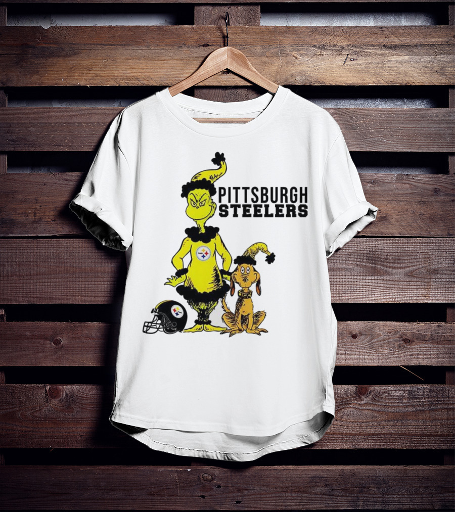 Grinch Max Pittsburgh Steelers Football Christmas Collaboration T-Shirt