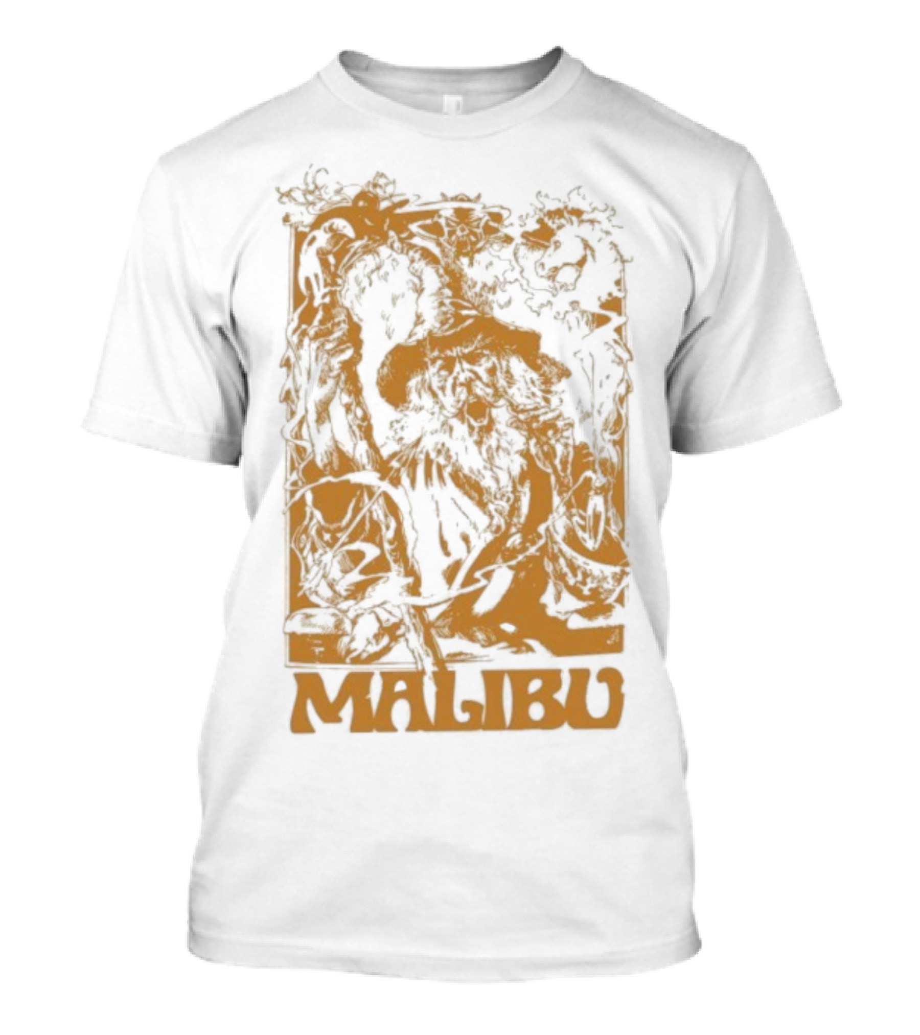 Malibu Wizard Mystical Floral Art Vintage Style T-Shirt