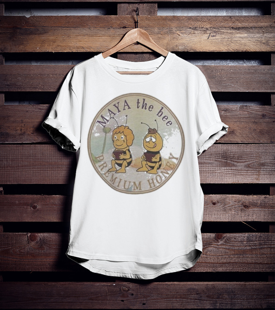 Maya The Bee Premium Honey Badge Featuring Iconic Characters T-Shirt