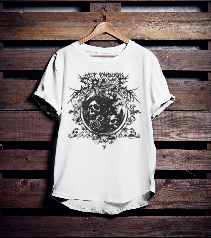 Not Enough Space Deathcore Skull Floral Elements T-Shirt