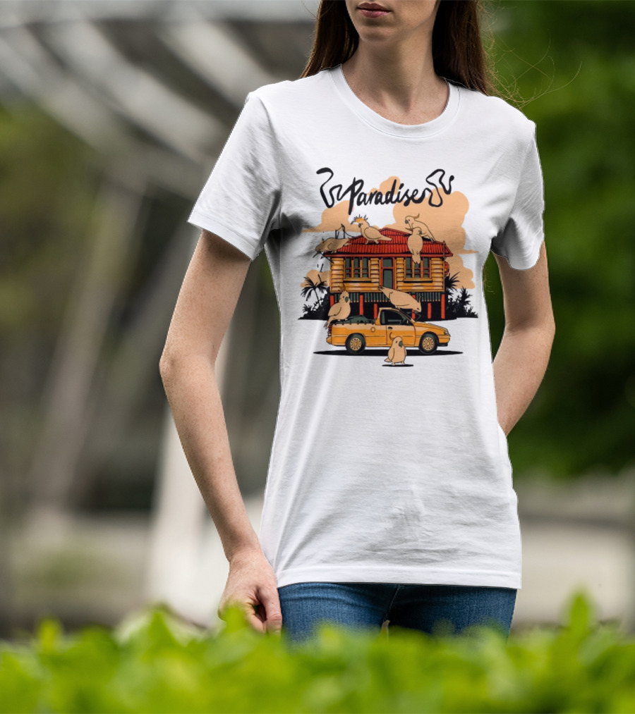 Phoebe Paradise Cockatoo House With Cockatoos And Ute Graphic T-Shirt