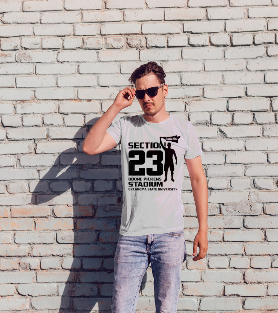 Section 23 Boone Pickens Stadium Oklahoma State University Pistol Pete T-Shirt