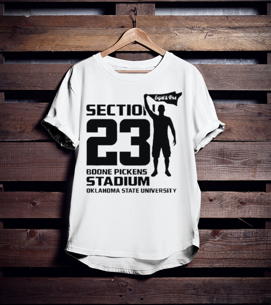 Section 23 Boone Pickens Stadium Oklahoma State University Pistol Pete T-Shirt