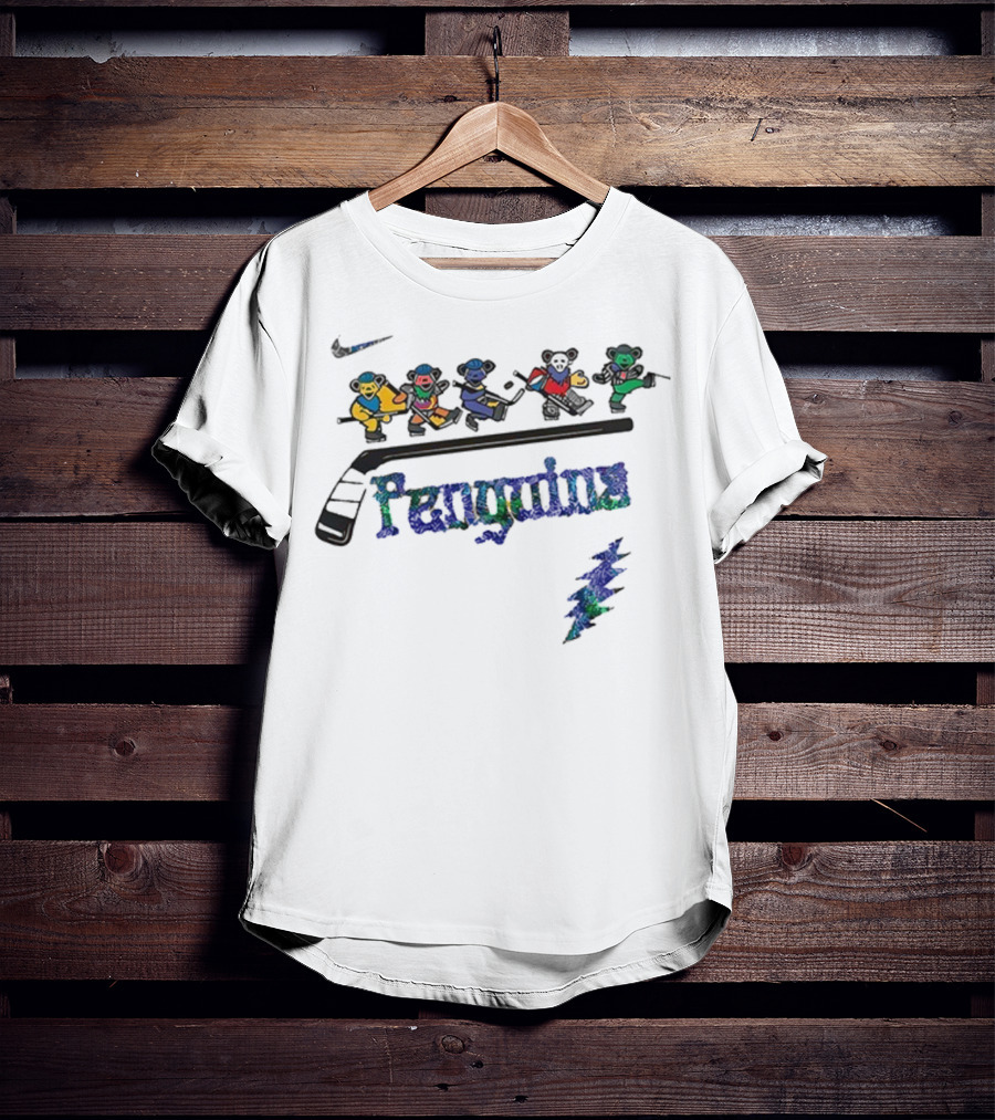 Nike Pittsburgh Penguins Grateful Dead Night 2025 NHL Hockey Bears T-Shirt