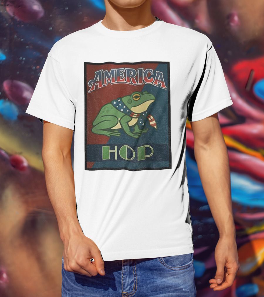America Frog HOP Patriotic Protest Portland T-Shirt