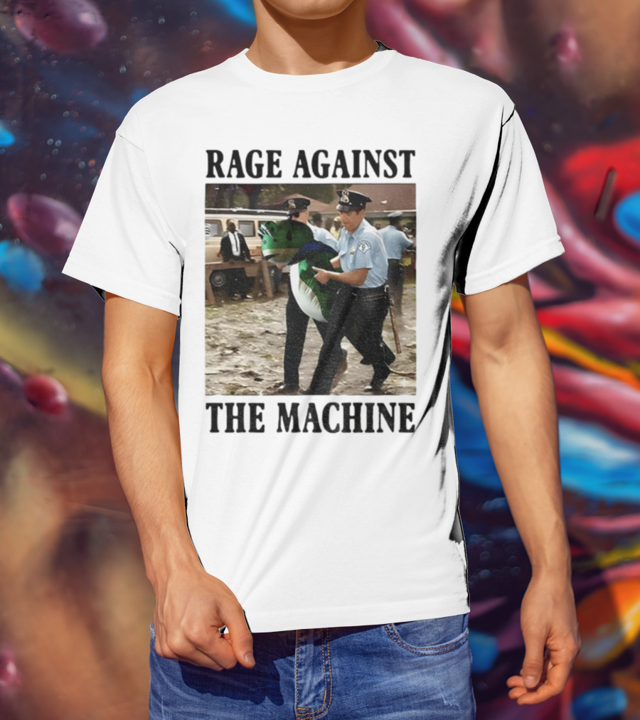 Rage Against The Machine Frog Police Scene Portland T-Shirt