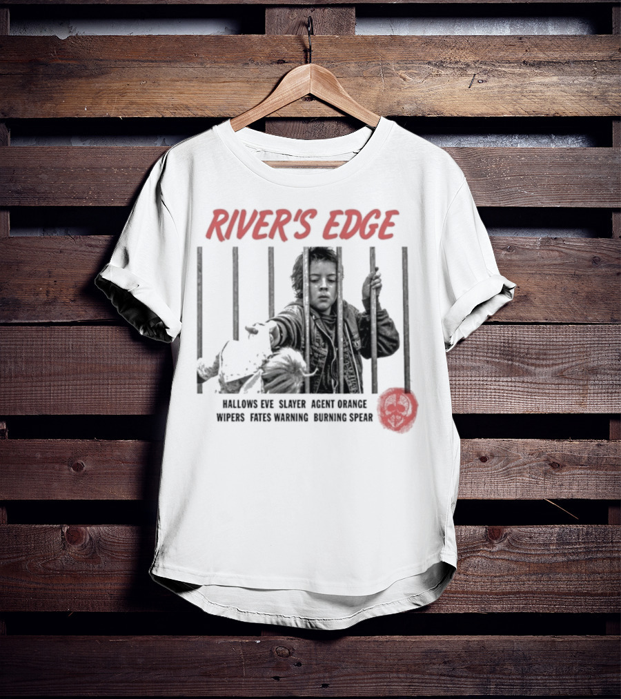 River’s Edge Hallows Eve Slayer Agent Orange Wipers Fates Warning Burning Spear Skulls T-Shirt