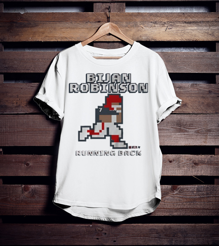Bijan Robinson Running Back Pixel Art Retro Style T-Shirt