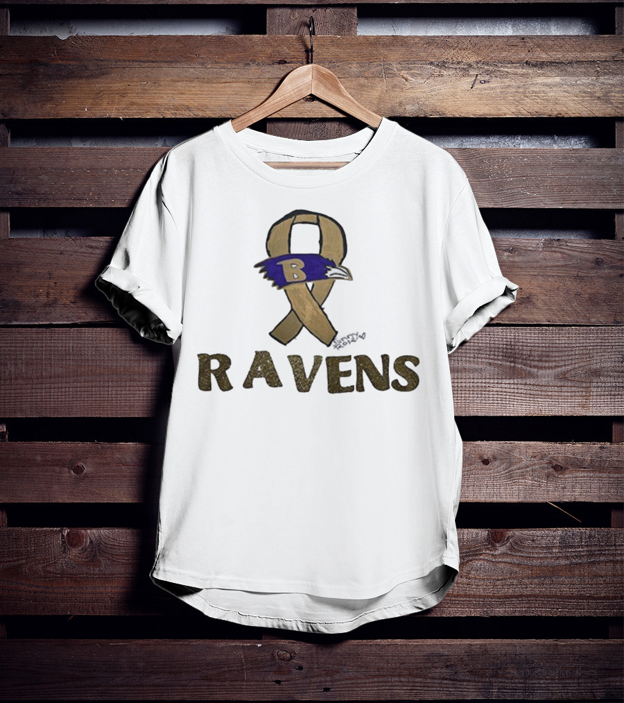 Baltimore Ravens Crucial Catch Breast Cancer Awareness 2025 Ravens Ribbon Logo T-Shirt