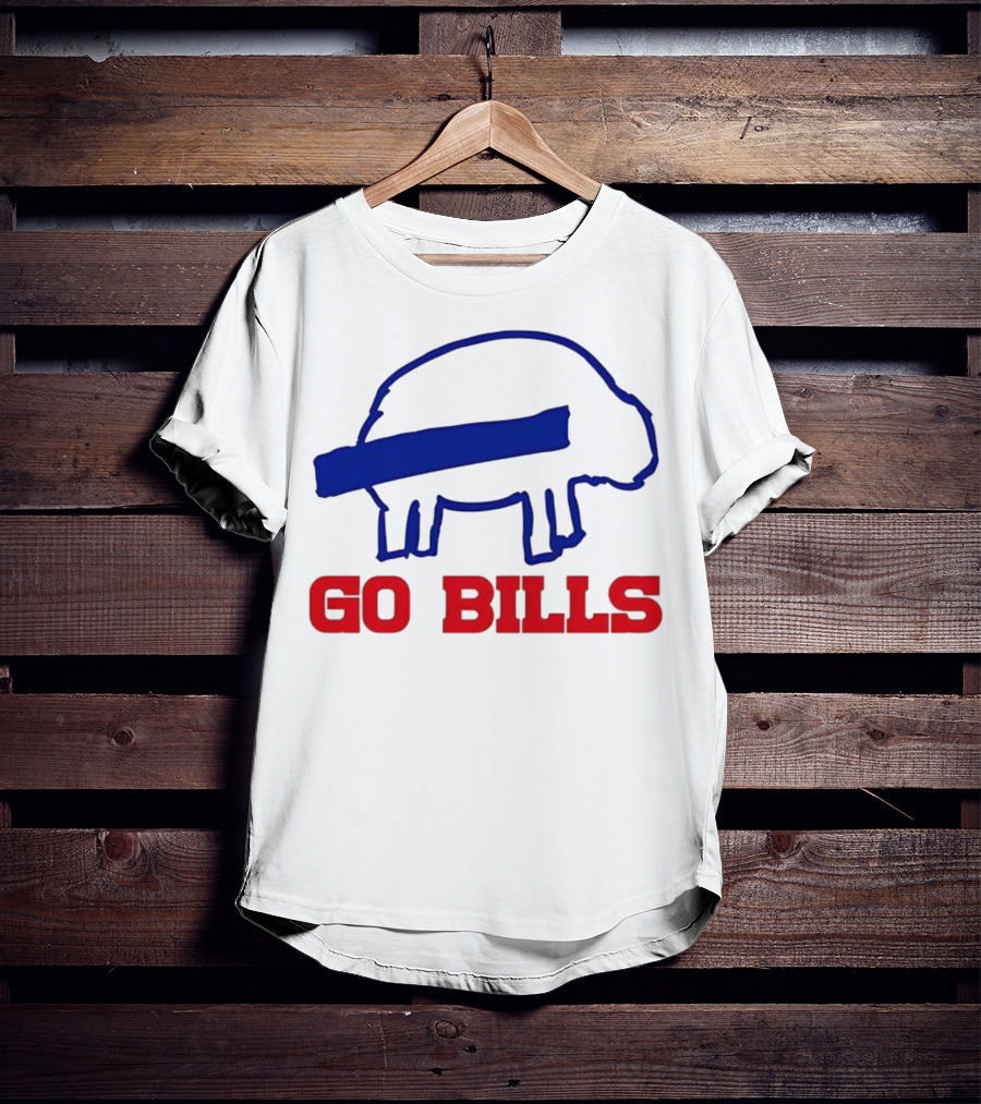 Buffalo Bills Go Bills Funny Sketch Football Fan T-Shirt