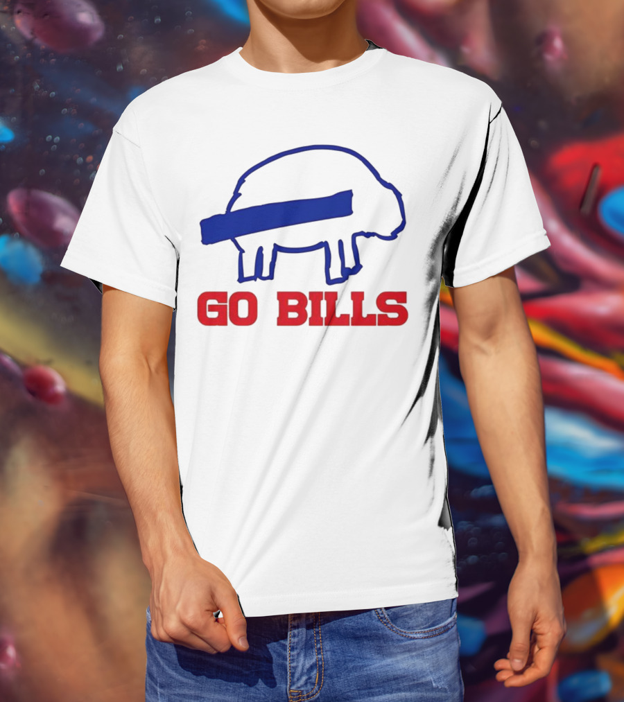 Buffalo Bills Go Bills Funny Sketch Football Fan T-Shirt