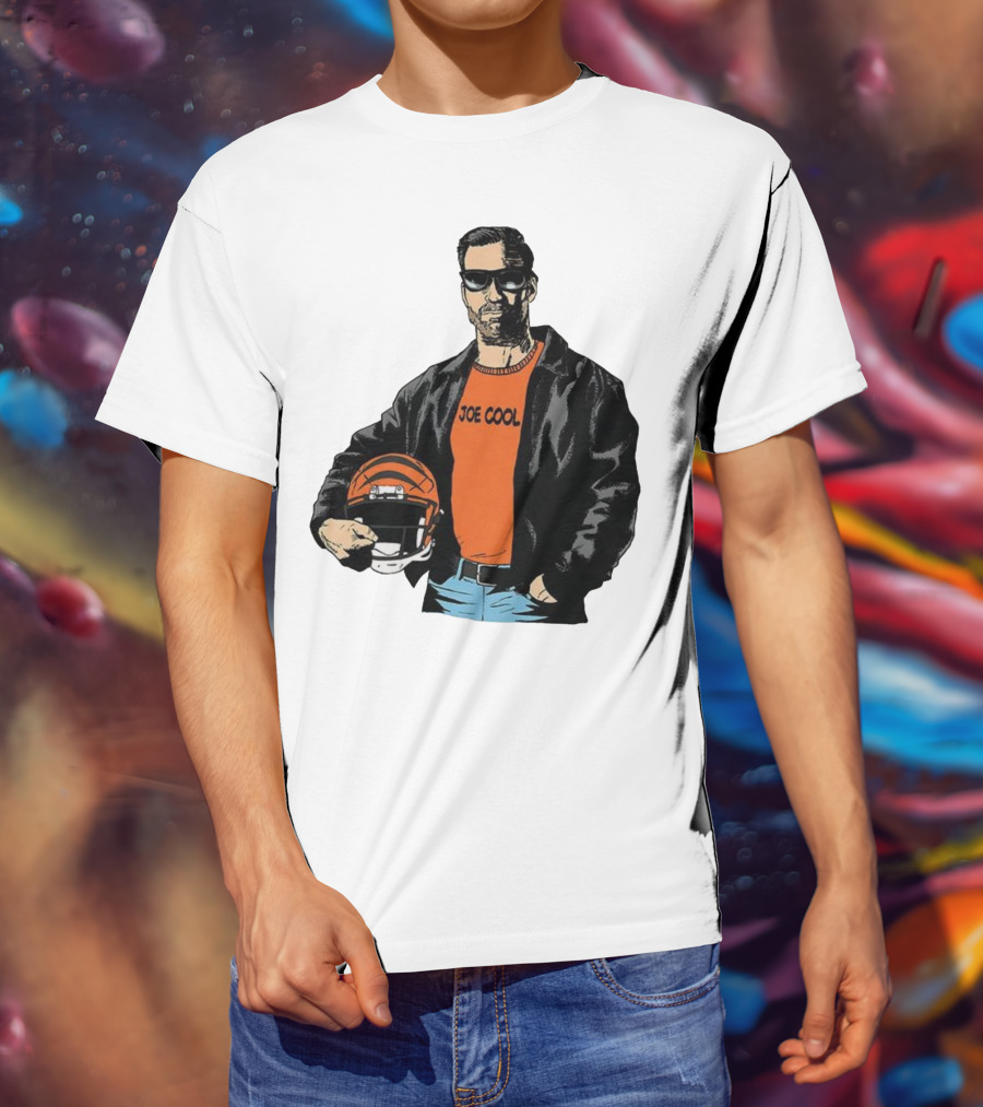 Joe Cool Cincinnati Bengals NFL Vintage Joe Burrow Helmet T-Shirt