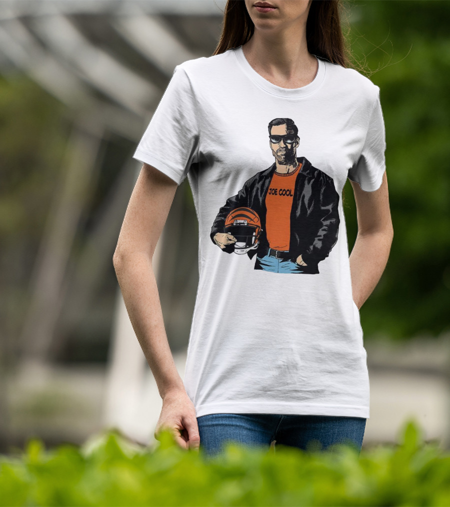 Joe Cool Cincinnati Bengals NFL Vintage Joe Burrow Helmet T-Shirt