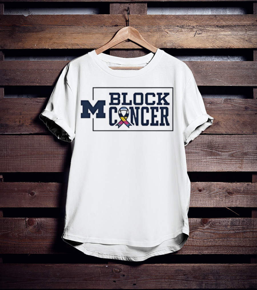 Michigan Block Cancer 2025 Football T-Shirt