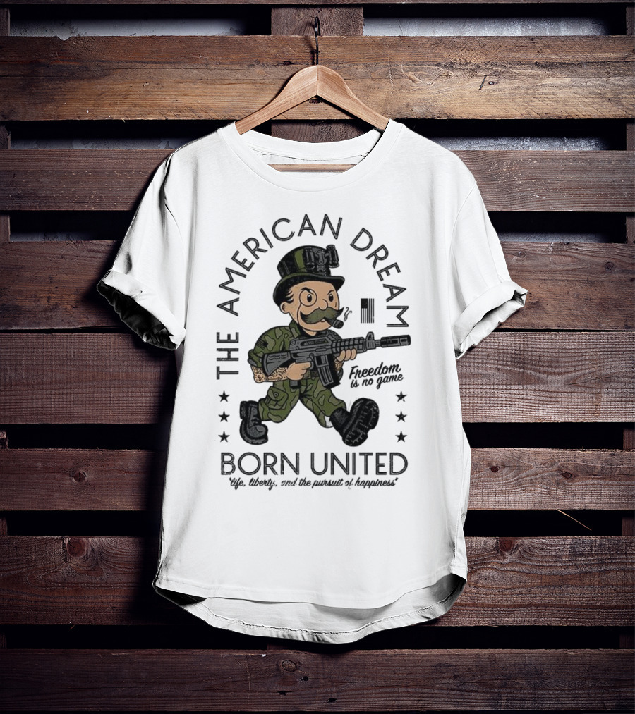 The American Dream Freedom Is No Game Born United Uncle Sam Camo Soldier T-Shirt