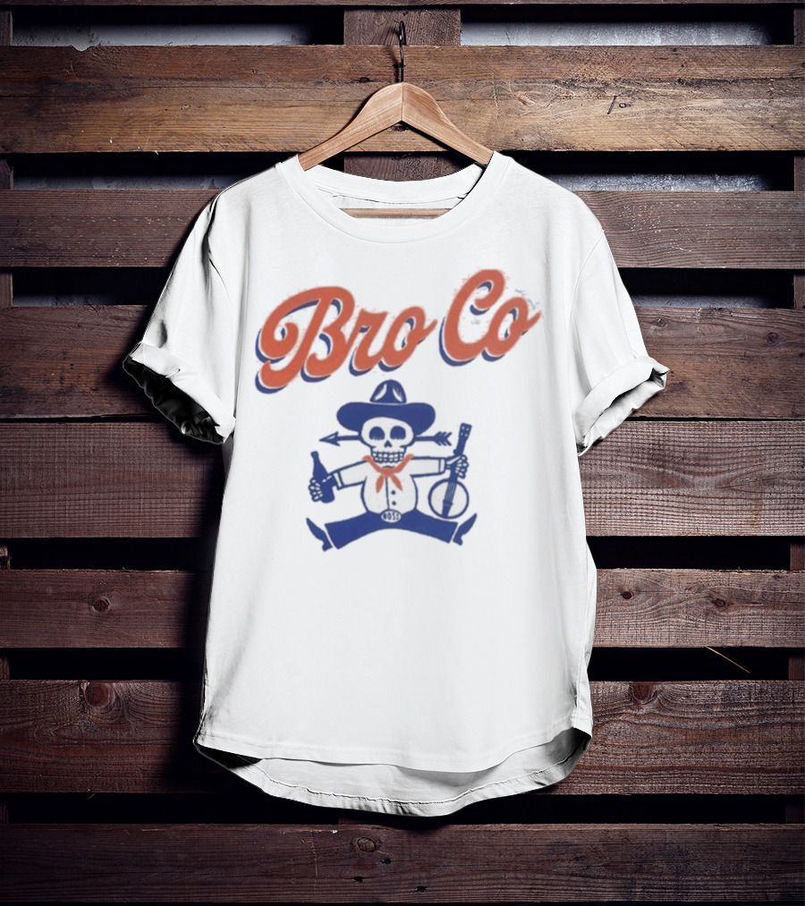Bro Co Skeleton Cowboy With Banjo And Bottle T-Shirt