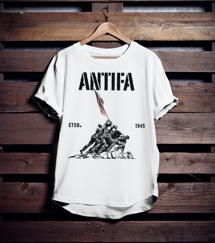 Antifa Estd 1945 Pro Democracy Liberal Protest Red Flag Symbolism T-Shirt