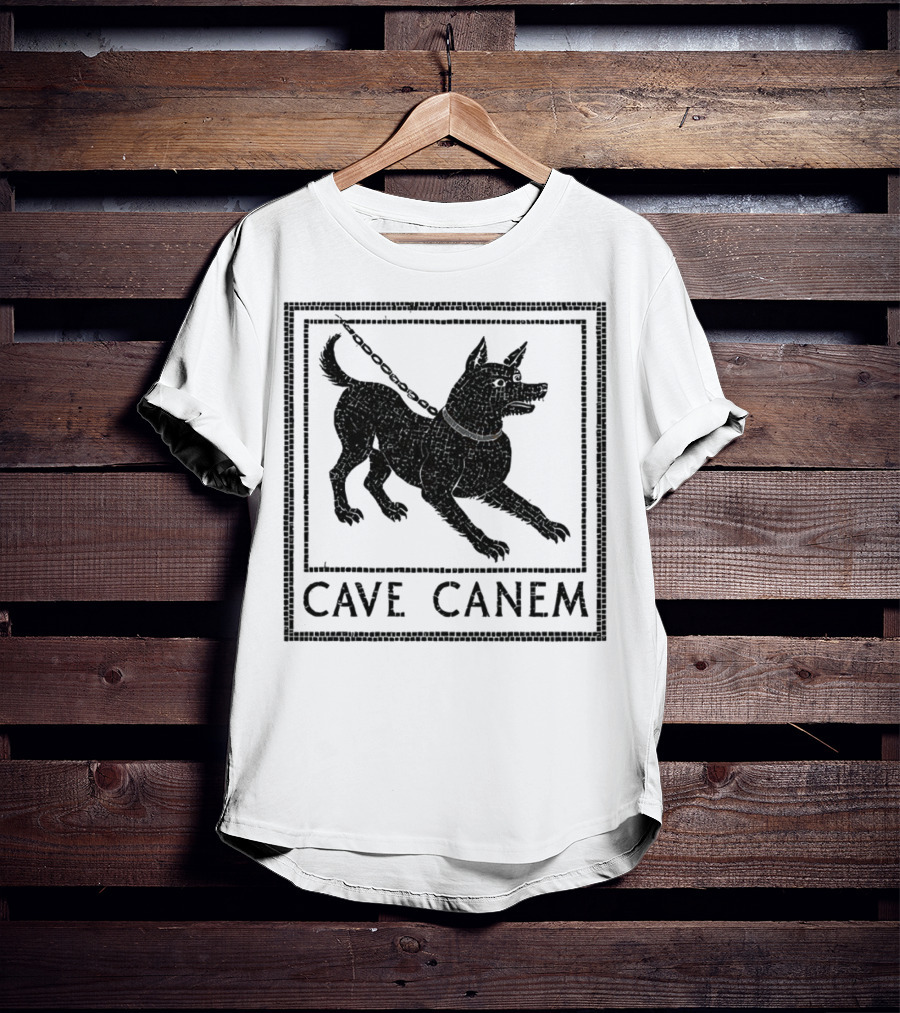 Cave Canem Ancient Pompeii Beware Of Dog Mosaic T-Shirt