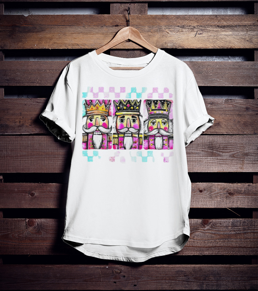 Coquette Nutcracker Glitter Crown Trio Merry Christmas T-Shirt