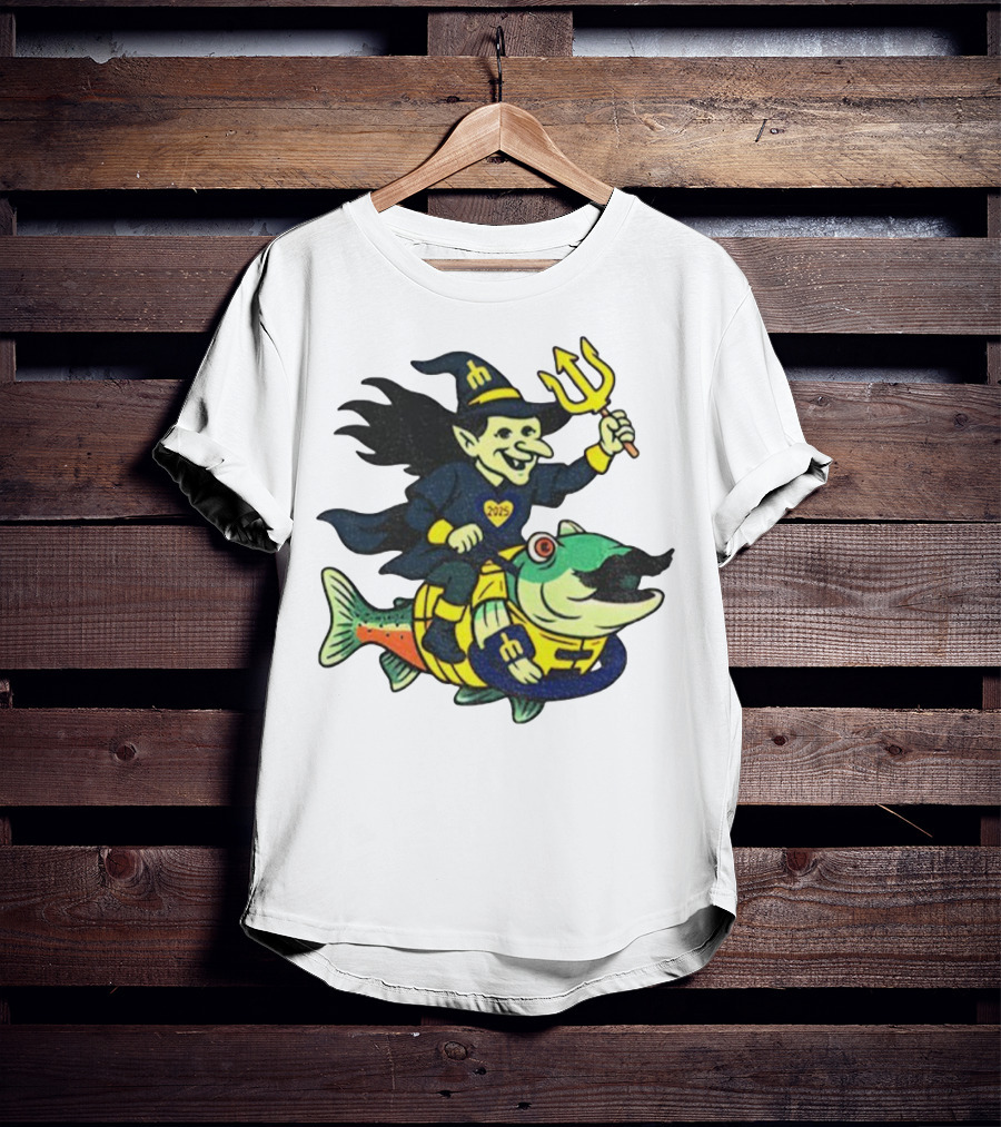 Etsy Witch Riding Mustache Trident Humpy Salmon Seattle Mariners 2025 T-Shirt