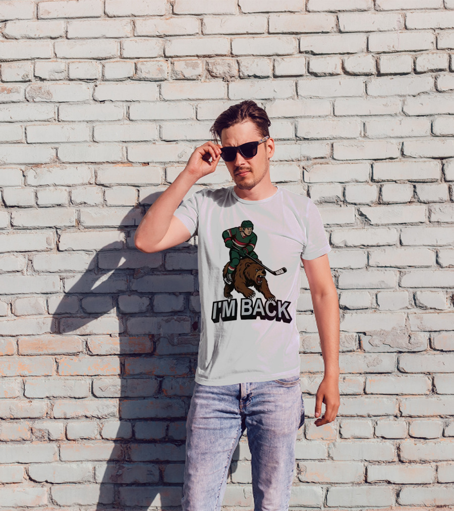 I'm Back Minnesota Wild NHL Bear Hockey Player Graphic T-Shirt