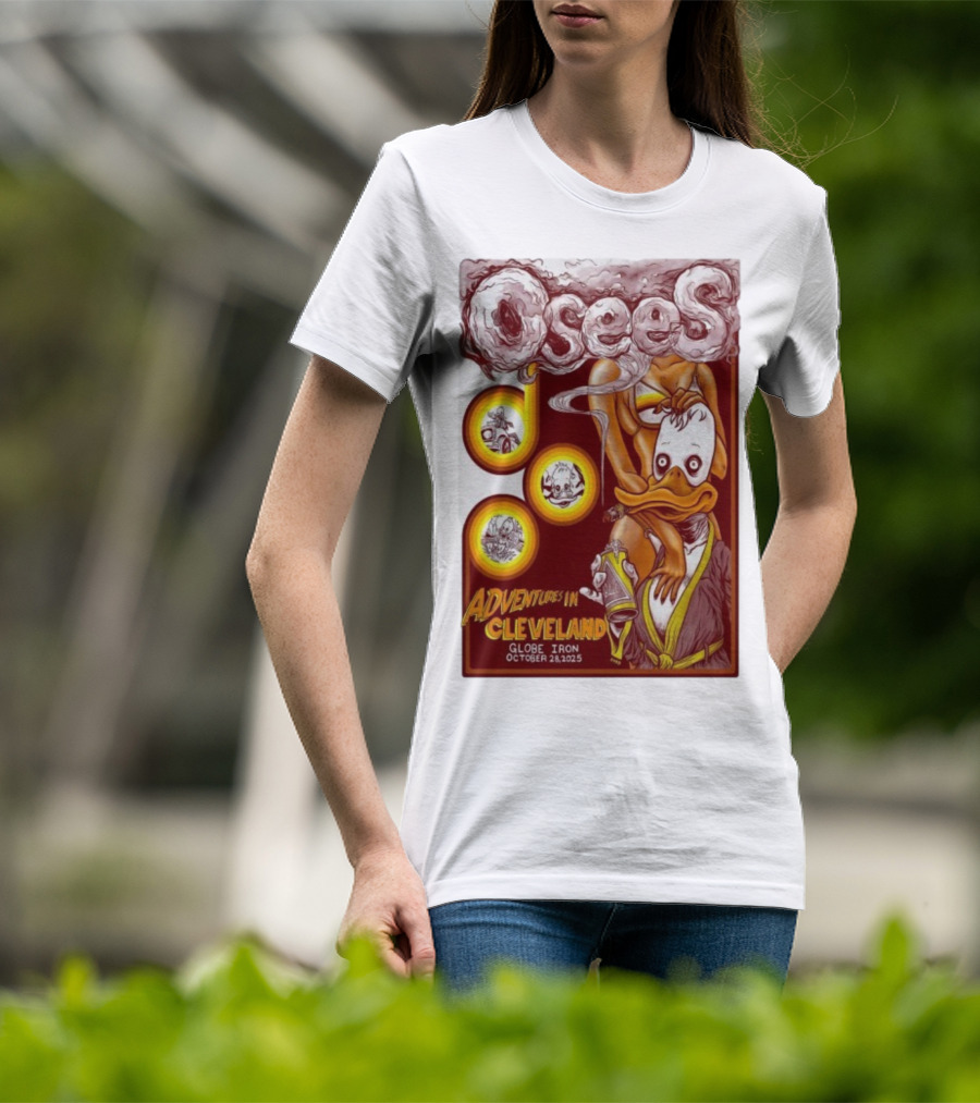 Osees Adventures In Cleveland Globe Iron October 28 2025 T-Shirt