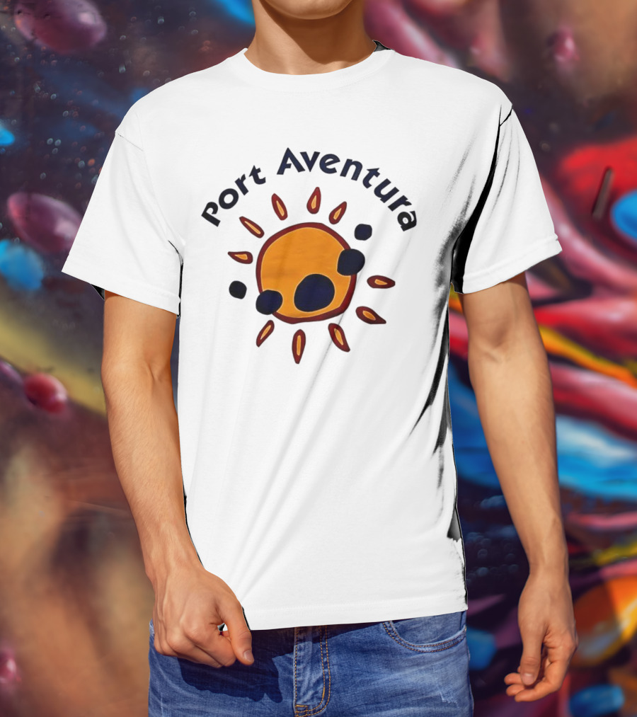 Port Aventura Sunburst Logo Design T-Shirt