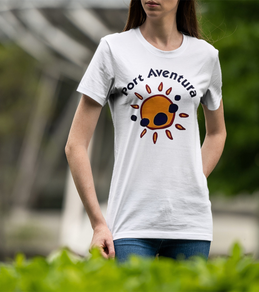 Port Aventura Sunburst Logo Design T-Shirt