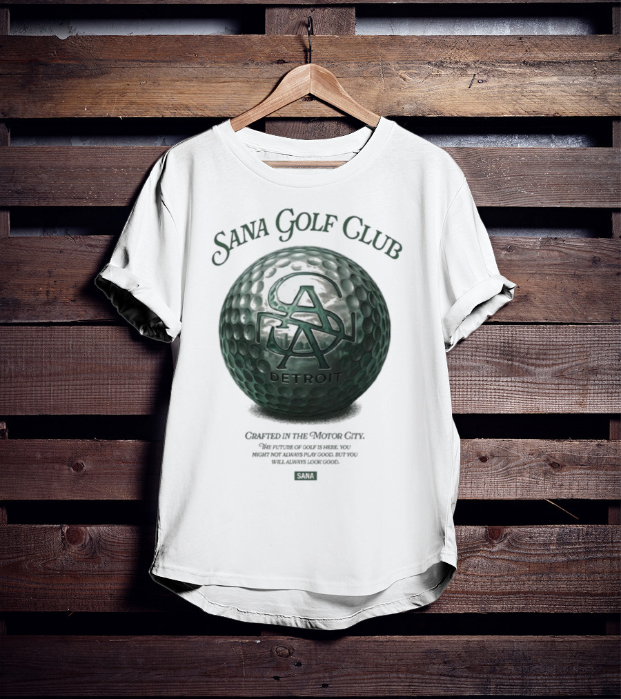 Sana Golf Club Detroit Crafted In The Motor City T-Shirt