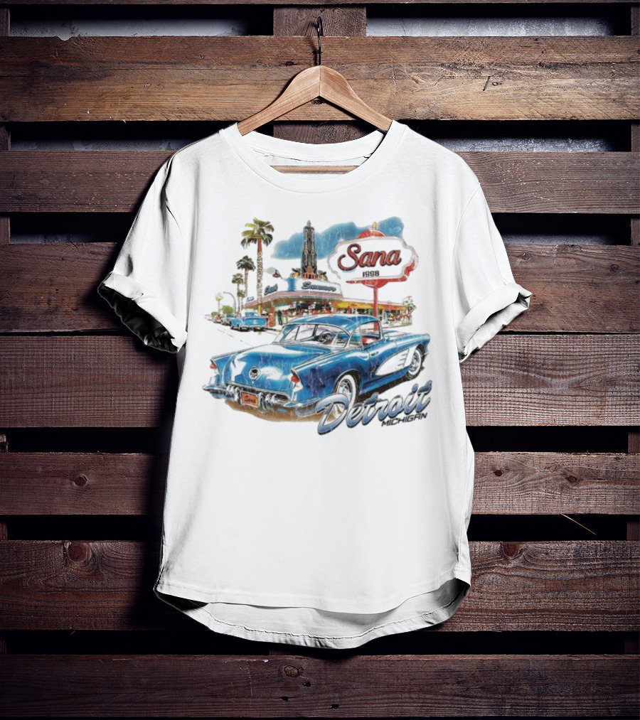 Sana Detroit Michigan 1950s Classic Cruiser Retro Nostalgia T-Shirt