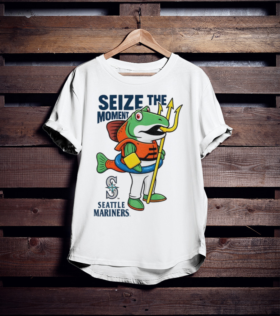 Seattle Mariners Humpy Salmon Trident Seize The Moment MLB T-Shirt